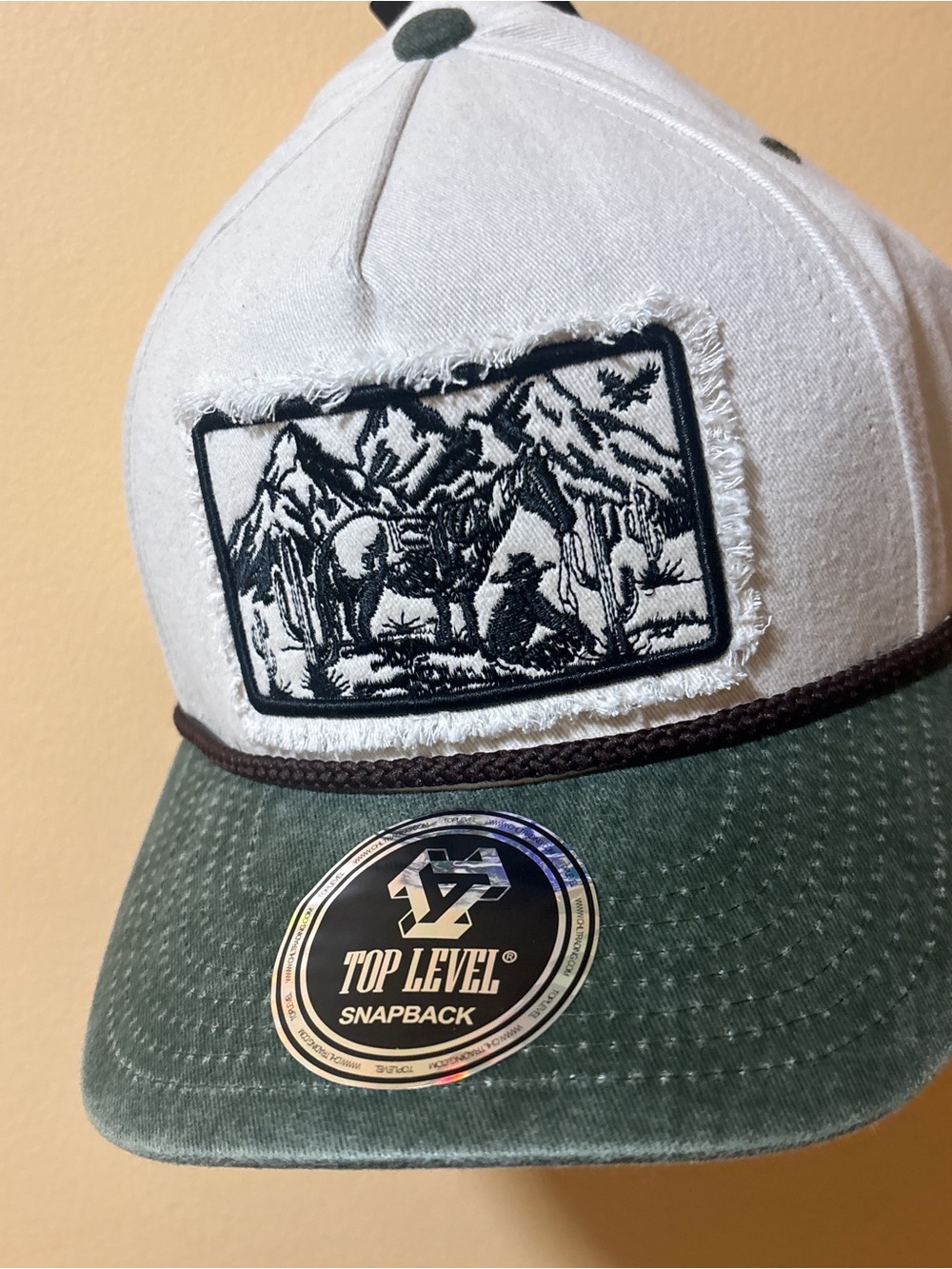 New Era White & Green Trucker Snapback Hat with Western Patch